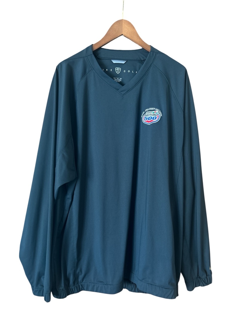 Nike Golf Men's Black Long-Sleeve Windbreaker with 2007 Daytona 500 NASCAR Golf